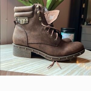 Rock Candy Brown Ankle Boots with Star Detail